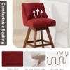 QingMoon Swivel Bar Stools Set of 2, 26'' Linen Fabric Counter Height Chairs with Solid Wood Legs and Rivet Trim Design for Kitchen Island, Pub - 4 of 4