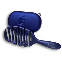 Magic Hair Brush Sports Blue, Professional Flexible Vented Hairbrush For Detangling w/ Case - Blue