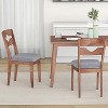 ADILE Wooden Dining Chairs Set of 2, Rubber Wood Dinner Chair w/Hollowed Backrest & Padded Seat - 2 of 3