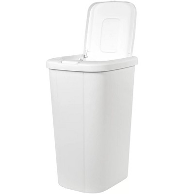 Hefty 13.3 Gallon White Plastic Touch Top Trash Can, 4 Pack