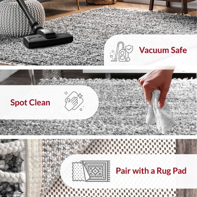 Contemporary Gray 4' x 6' Braided Shag Area Rug