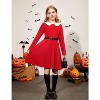 Arshiner Girls Long Sleeve Dress Casual Vintage Peter Pan Collar Swing Party Dress Age 7-18 Years - 3 of 3