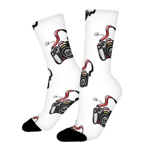 Modern Photo Camera Women Printed Crew Socks Funny Funky Socks Soft Polyester Novelty Gifts for Artists Men - 1 of 1