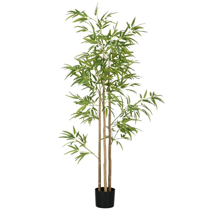 HOMCOM 6' Artificial Bamboo Tree, Potted Indoor Fake Plant for Home Office, Living Room Decor, 4 of 7