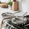 Cuisinart Classic 10" & 12" Stainless Steel 2pk Skillet Set Silver: Dishwasher & Oven Safe Cookware, Induction Compatible - 2 of 4