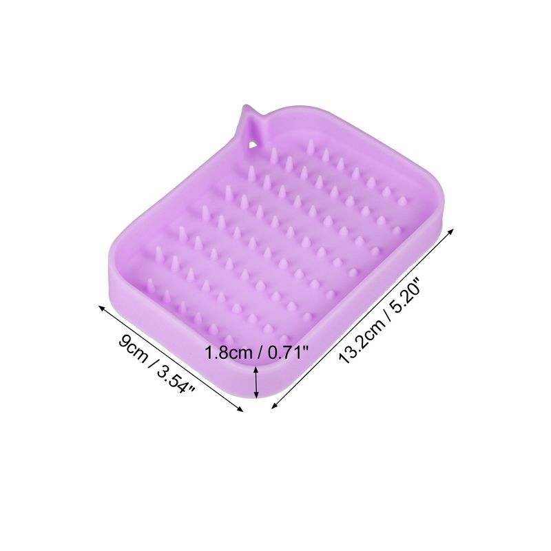 Unique Bargains Silicone Soap Dish Keep Soap Dry Soap Cleaning Storage for Home Bathroom Kitchen 2 Pcs, 4 of 7