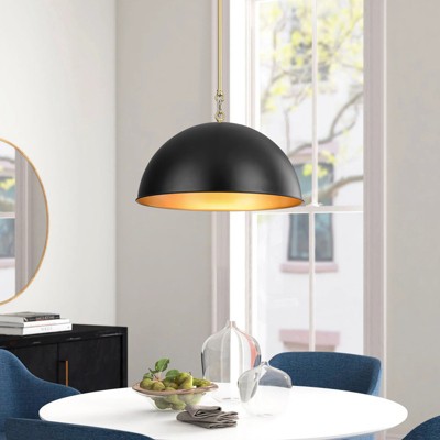 Rennnsan Avoura 18"W 1-Light Dome Modern Dimmable Oversize Pendant in Gold