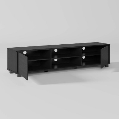 Hollywood Black MDF TV Stand with Cabinet and Shelves