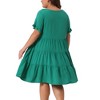 Agnes Orinda Women's Plus Size V Neck Ruffle Sleeve with Pockets Swing Tiered A Line Dresses - 4 of 4
