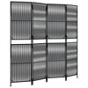 vidaXL Room Divider 4 Panels Black Poly Rattan - 2 of 4