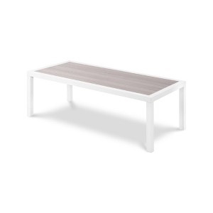Meridian Furniture,Nizuc Wood Look Accent Paneling Outdoor Patio Aluminum Coffee Table - 1 of 4