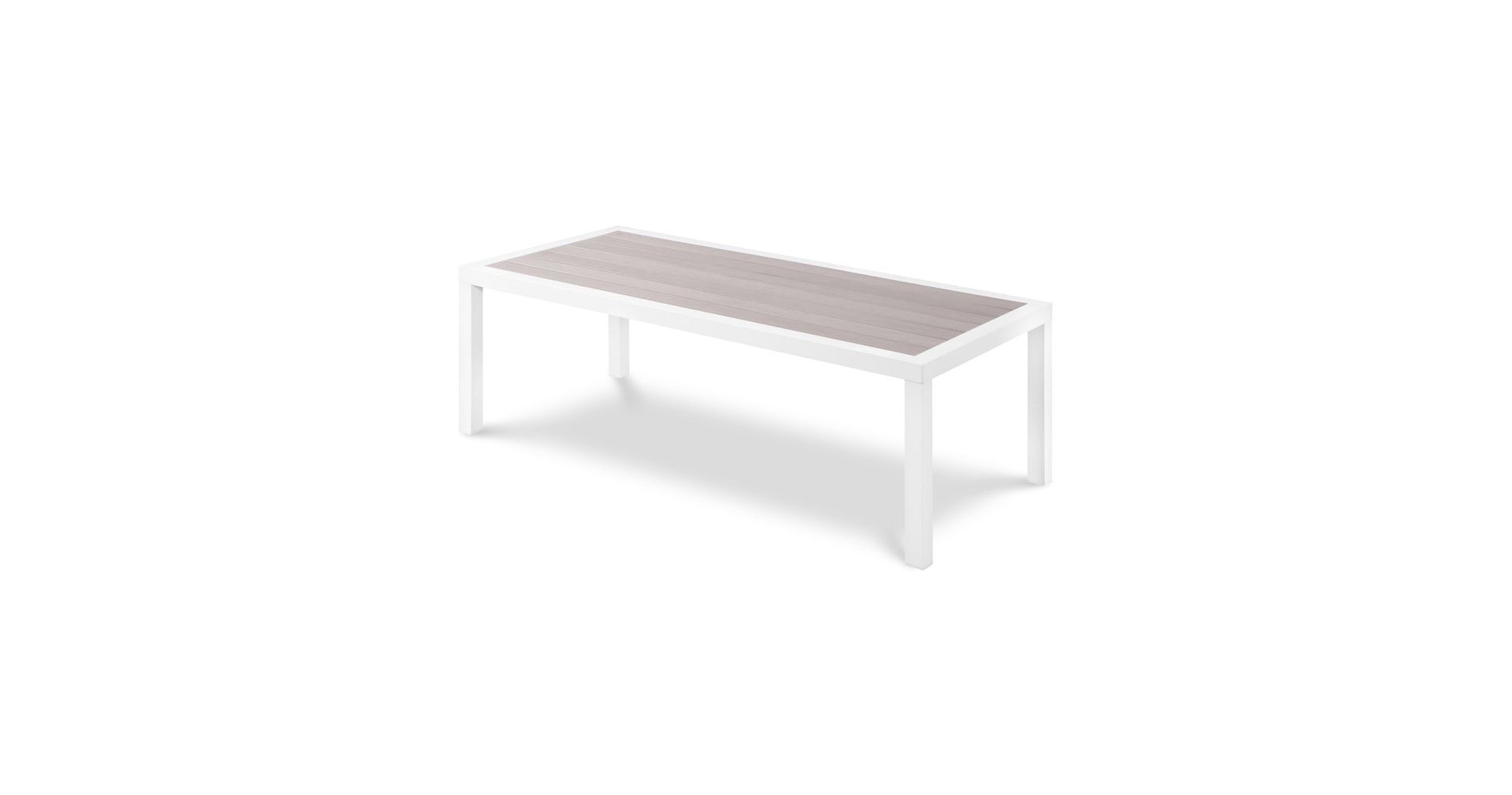 Meridian Furniture,Nizuc Grey Wood Look Accent Paneling Outdoor Patio Aluminum Coffee Table