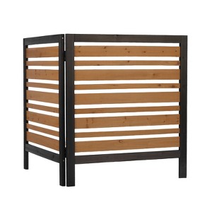 SEVOBAL Garden Fences and Gates 2 Panel Outdoor Air Conditioner Fence Screen, Outside Wood Privacy Fence, Backyard Garden Patio, Brown, 38"*38"*42" - 1 of 4