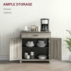 Resenkos Sideboard,Farmhouse Sideboard Cabinet with Barn Doors Kitchen Buffet Cabinet with Drawer and Shelf Gray Wash - 3 of 4