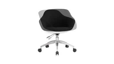 Modern Swivel Task Chair with Padded Seat and Adjustable Height - Black