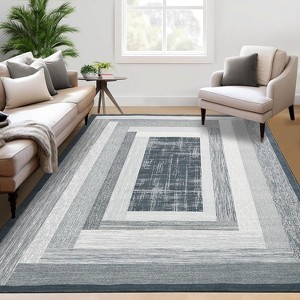 Modern Geometric Pattern Carpet,Washable Indoor Rugs,Non-Slip Non-Linting Long Runner Rugs,Low Pile Soft Home Decor,Living Room,Bedroom,Kitchen - 1 of 4
