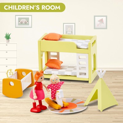 Etokfoks 85pcs Wooden and Plastic Dollhouse Furniture Set for 6 Rooms Modern Pretend Play Accessories for Kids Toddlers Ages 3 and Up — фото 7