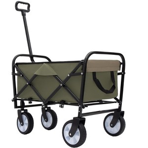 VYNXARIA Minimeetall Strap Collapsible Foldable Wagon Cart with strapping system, Beach Wagon , Utility Cart , Utility Wagon Grocery Cart,Army Green - 1 of 4