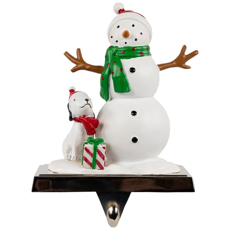 Northlight 6" Snowman and Puppy Christmas Stocking Holder, 1 of 7