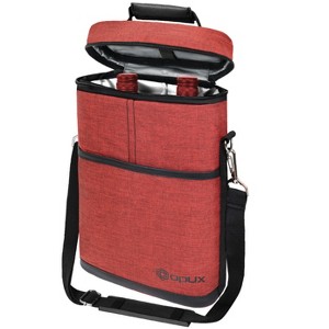 OPUX 2 Bottle Wine Carrier Tote, Insulated Leakproof Cooler Bag, Portable Case Travel Picnic BYOB Beach Christmas Gift - 1 of 4