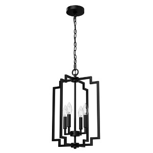 Hunter Fan Zoanne 4-Light Pendant Ceiling Light Fixture Matte Black - 1 of 4
