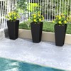 Costway 30" Tall Flower Pot Set of 2 Modern Decorative Planter Pots with Open-ended Base - 2 of 4