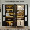 Bestier 65" LED Kitchen Pantry Cabinet with Adjustable Shelves Food Storage and Art Display with Acrylic Doors - 4 of 4