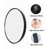 Aoibox Round Mirror with Shatterproof Design, High-Definition Reflection, Black Metal Frame, Easy Installation for Living Room, Bathroom, Vanity - 2 of 4