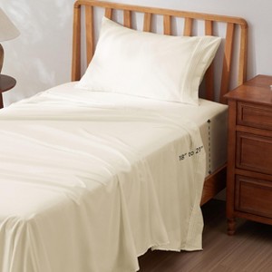Deep Pocket Sheets Set - Fits Mattresses Up to 21 Inches Thick - 4 Piece GentleSoft™ Bed Sheets, Moisture Wicking, Soft & Cooling Bedsheet & Pillowcas - 1 of 4