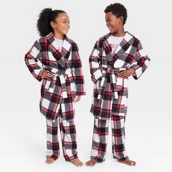Kids' Buffalo Check Matching Family Robe - Wondershop™ Black