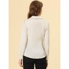 Allegra K Women's Elegant Collar V Neck Long Sleeve Work Office Satin Button Down Shirt - 4 of 4