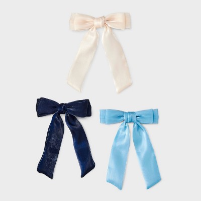 Organza Double Hair Bow Set 3 pk - Wild Fable™ Light Blue/Ivory/Navy