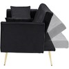 QingMoon 71" Convertible Loveseat Sofa, Velvet Couch Bed, Folding Recliner with Golden Metal Legs and Pillows for Living Room, Office - 4 of 4