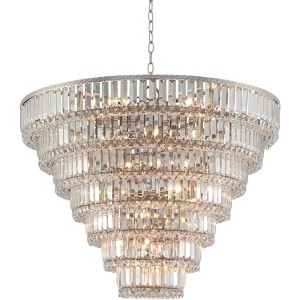 Vienna Full Spectrum Magnificence Nickel Chandelier 32 3/4" Wide Modern LED 7-Tier Clear Crystal 29-Light Fixture for Dining Room - 1 of 4
