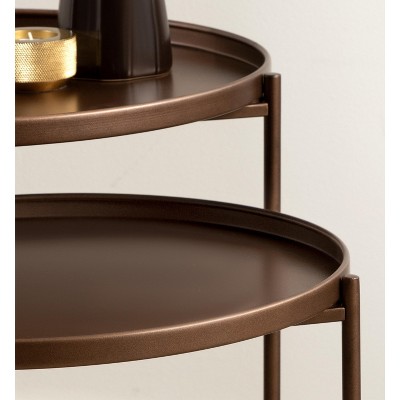 Ulani Bronze Nesting Round Metal Tables Set of 2