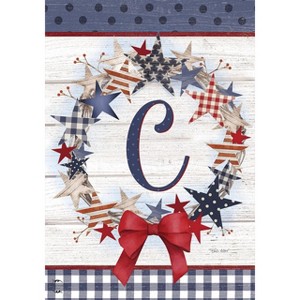 Briarwood Lane Everyday Garden Flag 12x18 For Outdoor American Wreath Monogram C Garden Flag Flags For Outside - 1 of 4