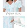 cheibear Women's Soft V-Neck Summer Pajama Lounge Dress with Pockets Nightgowns - 4 of 4