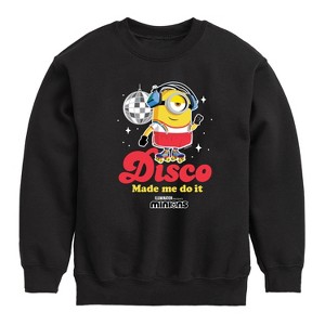 Boys' - Despicable Me Minions - Disco Made Me Do It Graphic Long Sleeve Fleece Sweatshirt - 1 of 4