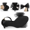 Perphy Women's Back to College Open Toe Ankle Strap Mesh Bow Tie High Stiletto Heels - 3 of 4