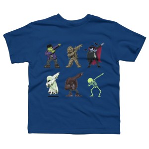Boy's Design By Humans Dabbing Halloween Creatures Skeleton Zombie Dab By vomaria T-Shirt - 1 of 4
