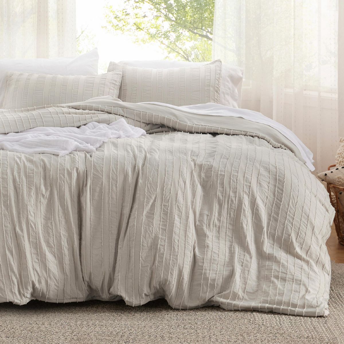 Bedsure Tufted Duvet Cover Set – Vintage Chic Style