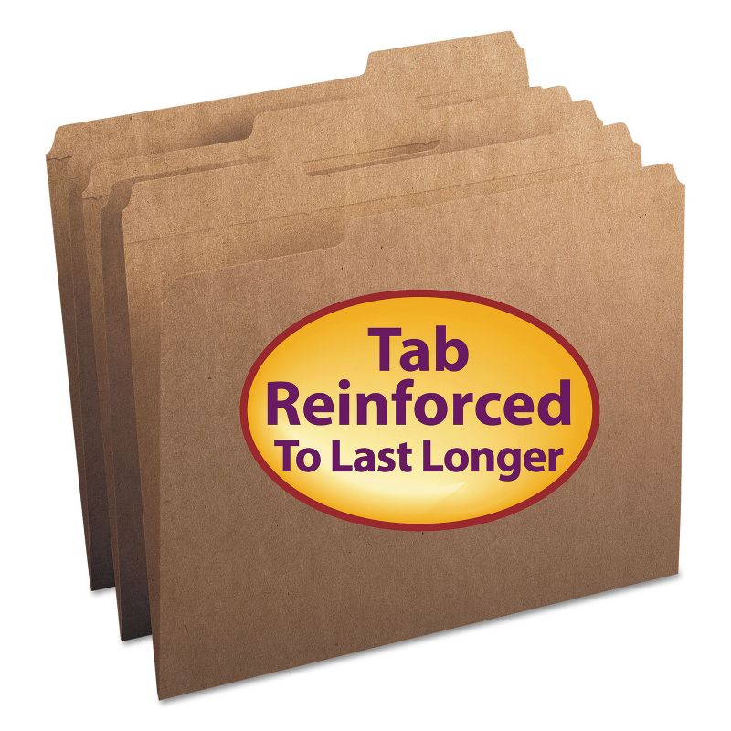 Smead Kraft File Folders 1/3 Cut Reinforced Top Tab Letter Kraft 100/Box 10734, 1 of 8