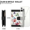 Clotth Womens Wallet - RFID Blocking Stylish Floral Vegan Leather Wallet - Credit Card Holder with Zipper Coin Pocket for Daily Use & Travel - 3 of 4