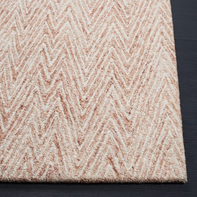 Ivory and Brown 4' x 6' Hand-Tufted Wool Abstract Area Rug