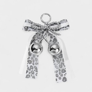 Anna-Kaci Leopard Print Ribbon Keychain with Pearl Bow and Cherry Charms - 1 of 4