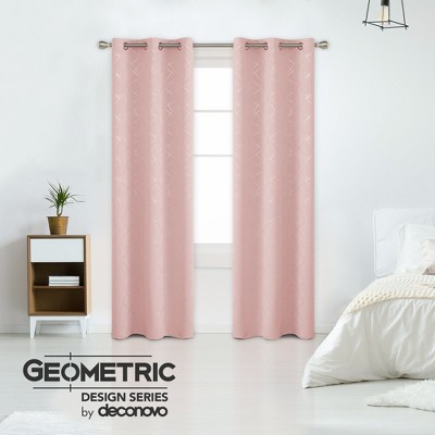 Deconovo 42-Inch Silver Geometric Blackout Curtain Panels (2 Panel)
