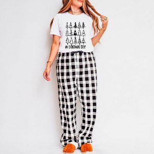 Simply Sage Market Women's Distressed Oh Christmas Tree Pajama Set - 1 of 4