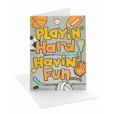 Kids' Birthday Card Sport Equipment with Lettering