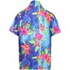 HAPPY BAY Men's Hawaiian Shirts Short Sleeve Button Down Shirt Floral Shirt Men Casual Vacation Tropical Island Shirts for Men S Rosa Sinensis, Blue - 2 of 4