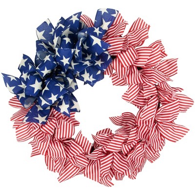 Northlight Stars And Stripes Patriotic Ribbon Wreath - 24